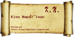 Kiss Napóleon névjegykártya